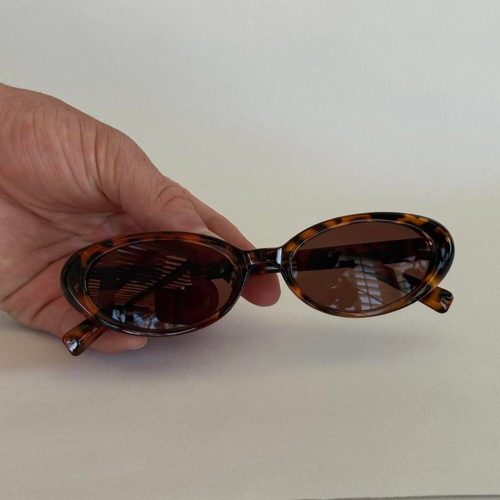 Y2K Brown Black Cat Eye Sunglasses Unisex Retro Streetwear UVA UVB - Picture 6 of 7
